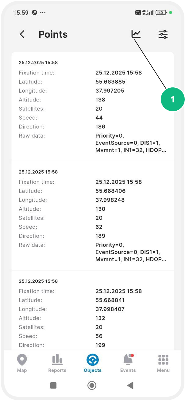 How to view raw points